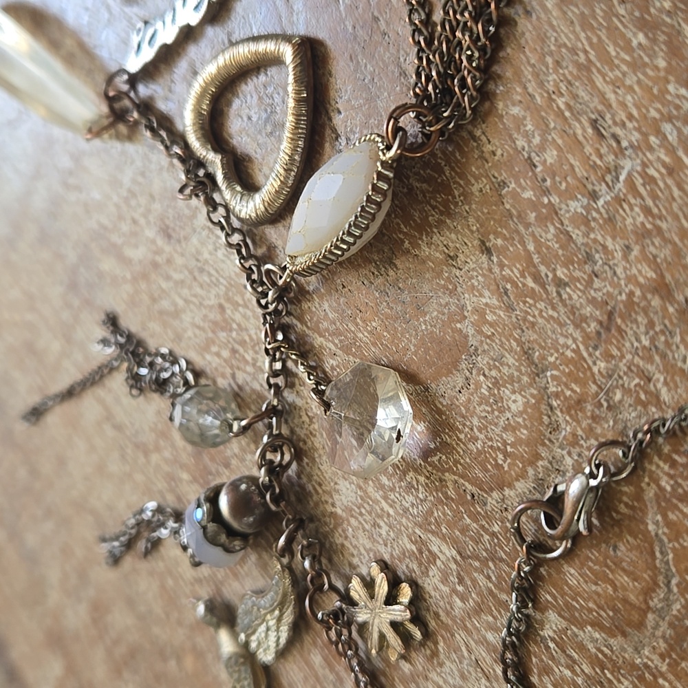 Vintage 60's Charm Pendant Necklace. 9 Charms and Chain. (BIN 008)